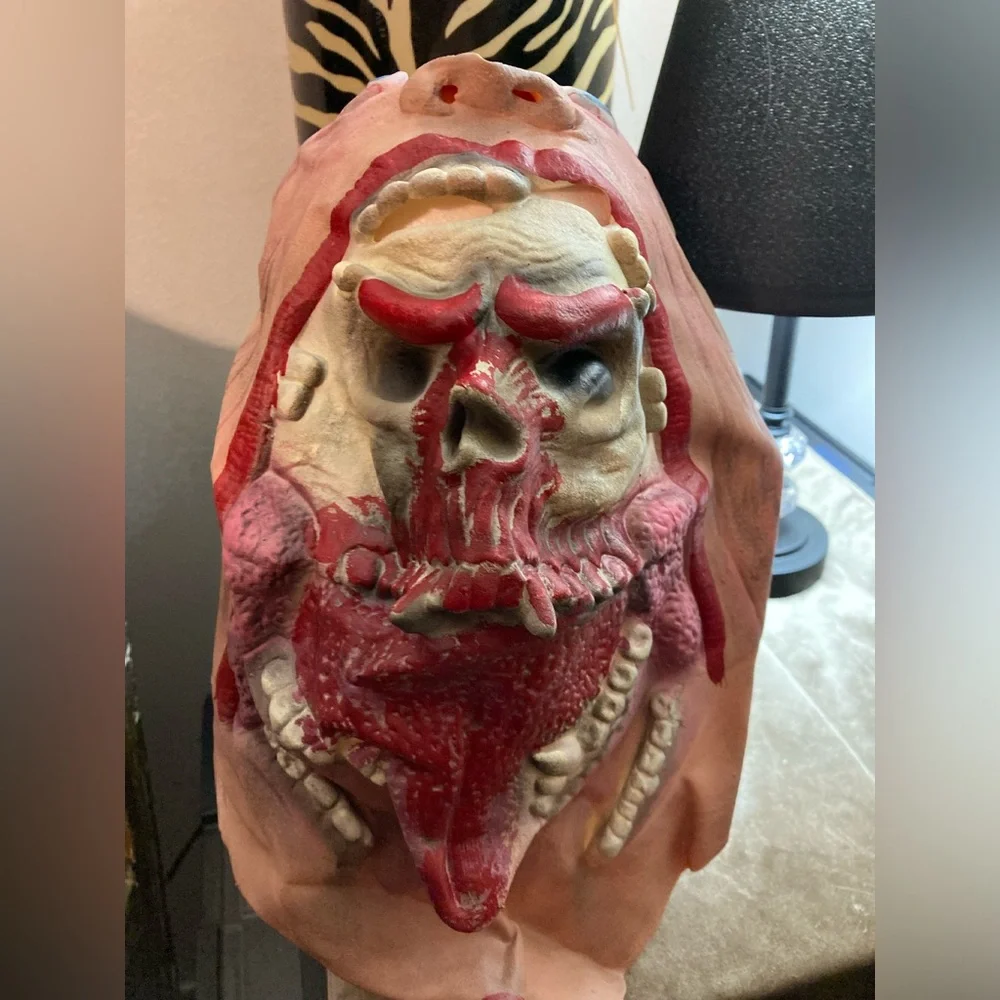 Halloween costume Bloody Horror Ripped Double-layer Skull Latex Mask